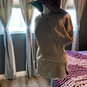 Trendy Long knit side slit Sweater